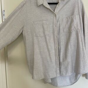 Cozy Light Gray Button-Up Shirt